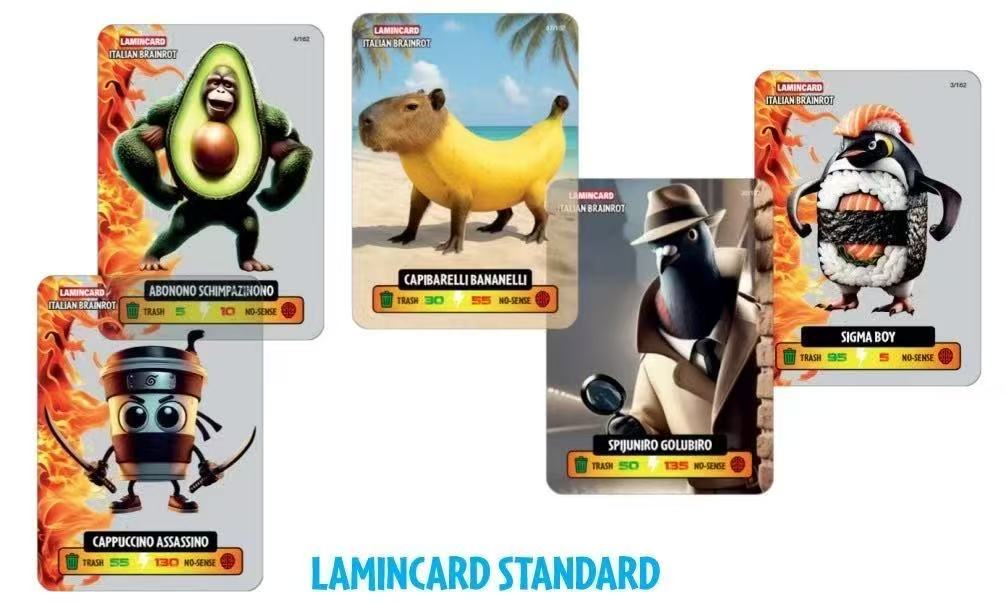 Box 24 Buste da 5 Carte LAMINCARD Italian Brainrot