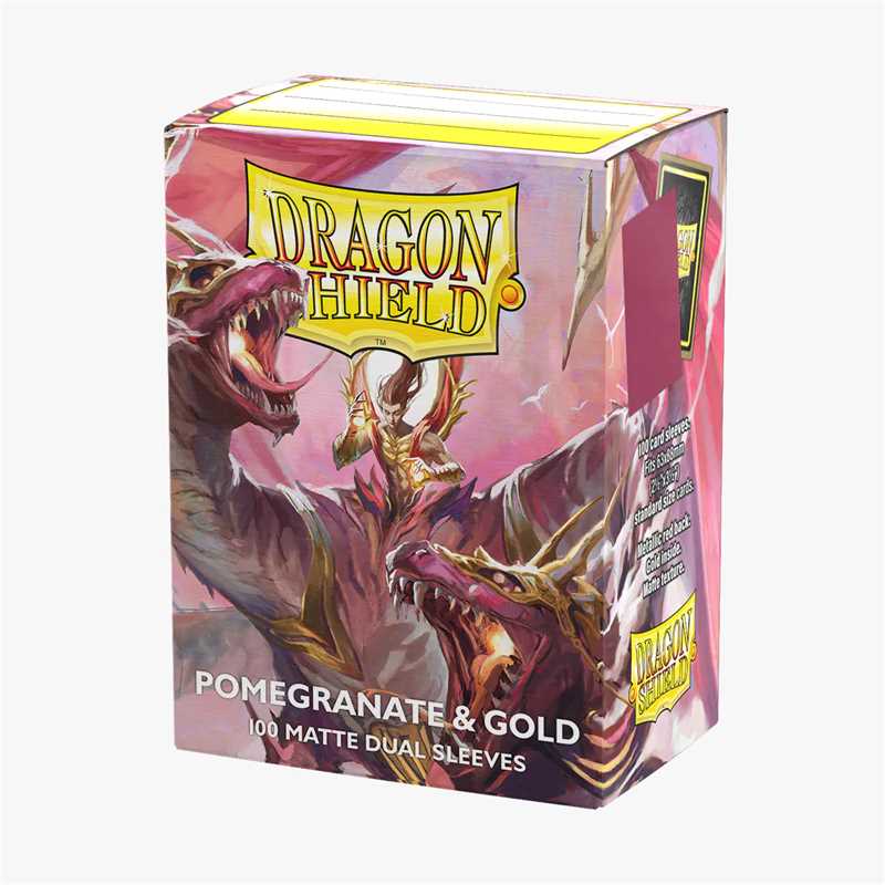 Dragon Shield Dual Matte Sleeves - Pomegranate &amp; Gold (100 Sleeves)