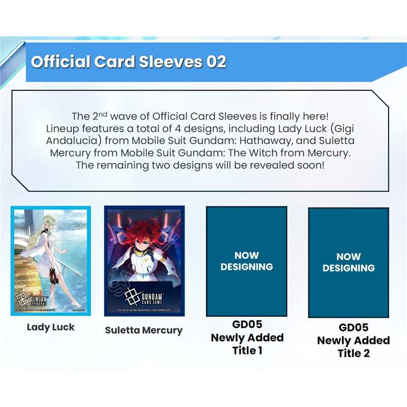 Gundam Card Game Official Card Sleeve 02 | Bandai Games Time Aversa Gundam Card Game Official Card Sleeve 02 | Bandai Games Time Aversa