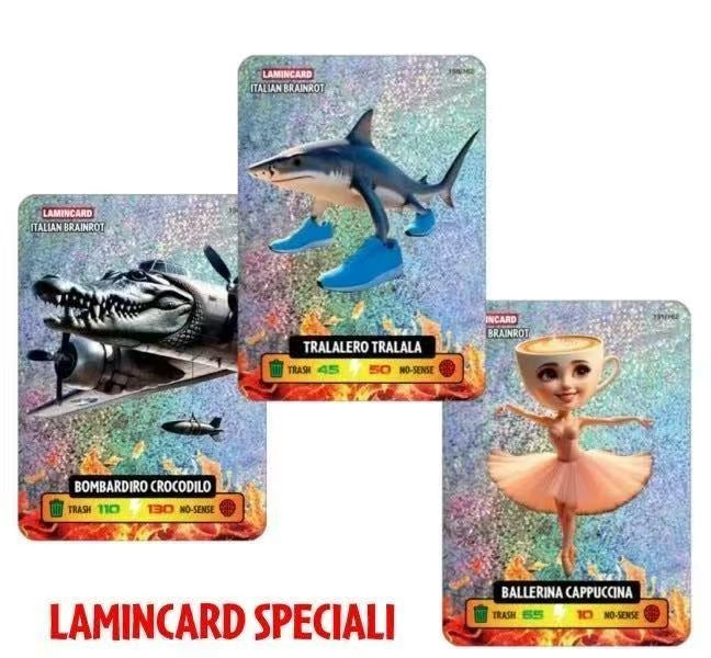 Box 24 Buste da 5 Carte LAMINCARD Italian Brainrot