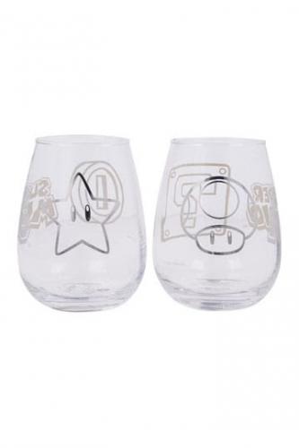 Super Mario Crystal Glasses 510ml 2pk