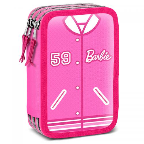 Trousse à crayons triple remplie Barbie : Barbie Varsity 21 cm