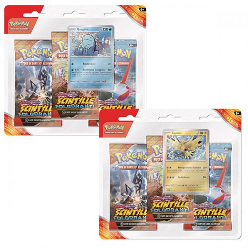 Pokemon SV08 3 Bustine + 1 Card Scintille Folgoranti ITA