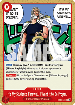 It's My Student's Farewell. I Want It to Be Proper. (EB04-009) - Adventure on Kami’s Island (Common) [OP15-EB04-009]