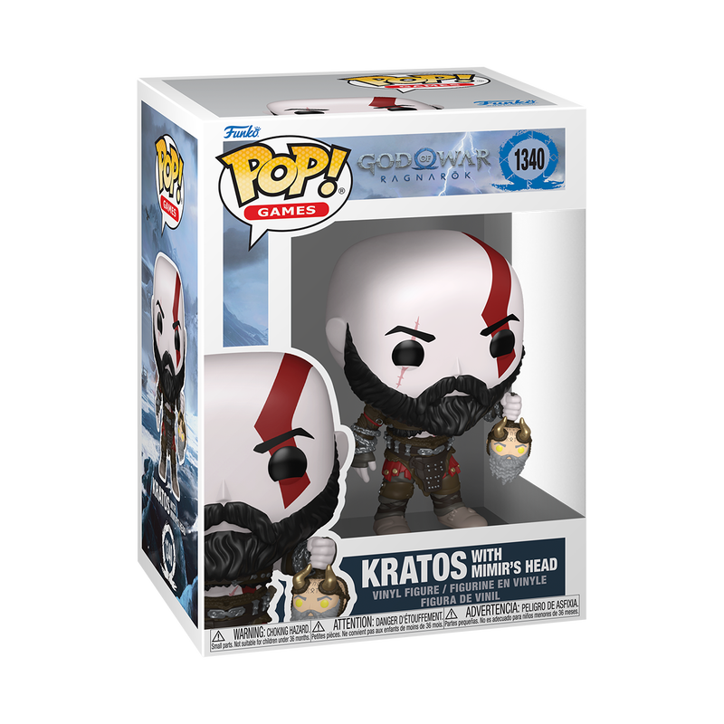 GOD OF WAR RAGNAROK - POP FUNKO VINYL FIGURE 1340 KRATOS WITH MIMIR’S HEAD 9CM