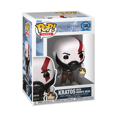 GOD OF WAR RAGNAROK - POP FUNKO VINYL FIGURE 1340 KRATOS WITH MIMIR’S HEAD 9CM