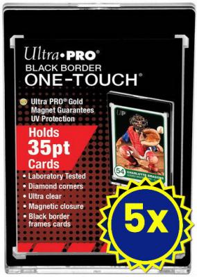 Ultra Pro - 5x 35PT Black Border UV One-Touch Magnetic Holder (Retail Pack)