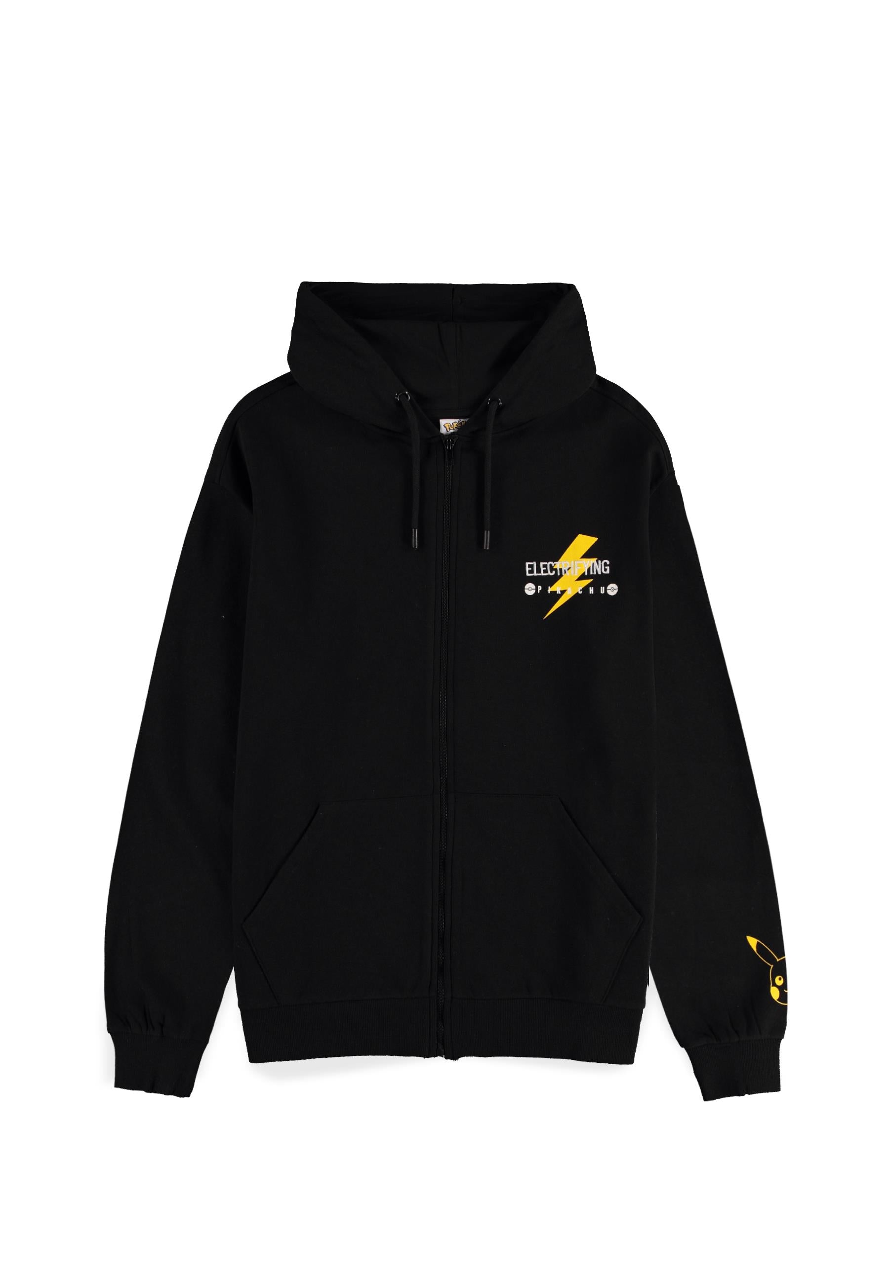 Pokemon Sweatshirt Man: Pikachu Black BG Grey