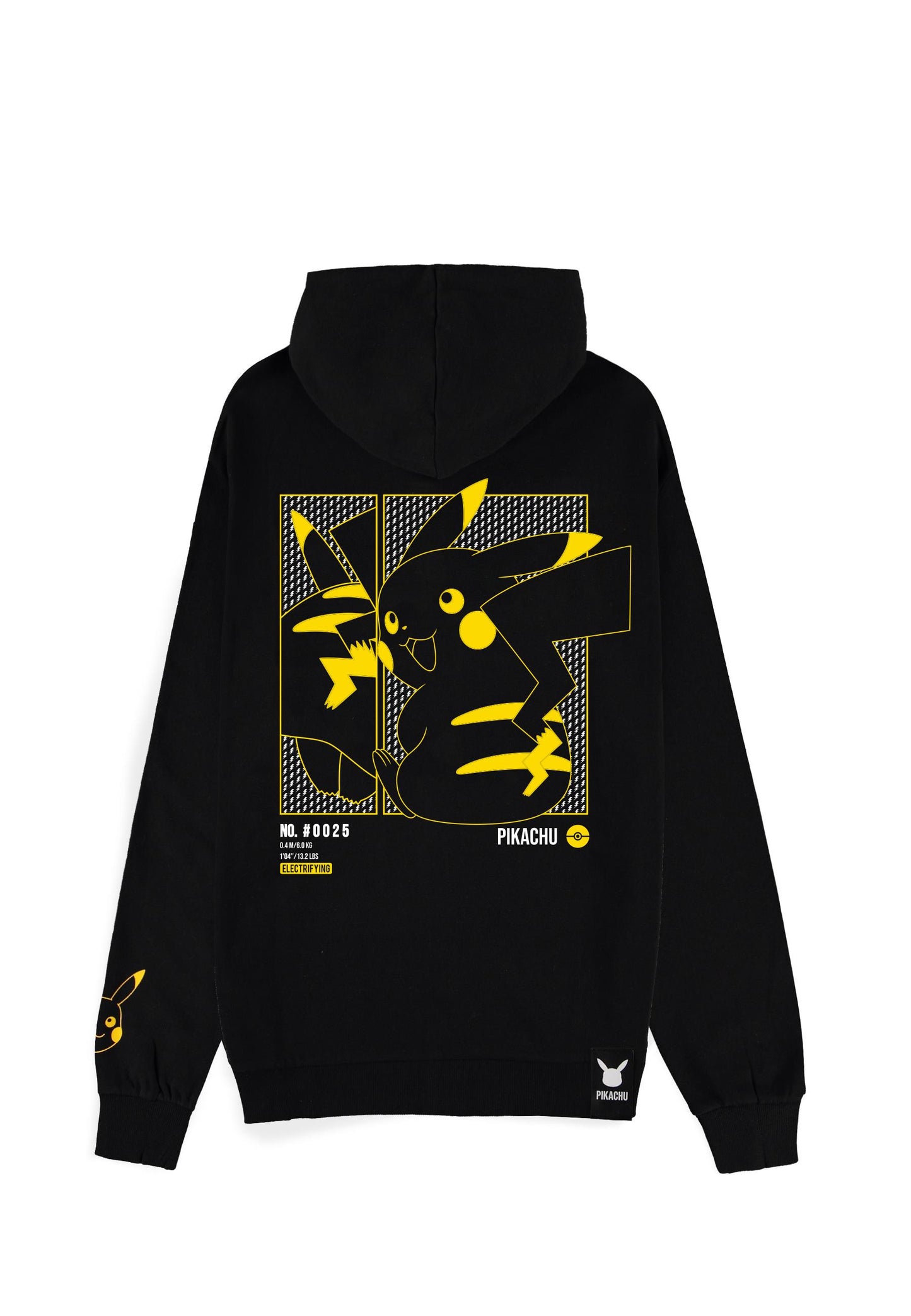 Pokemon Felpa Man: Pikachu Black BG Grey