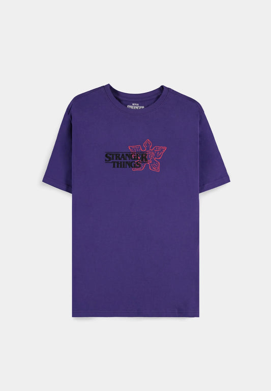Stranger Things - T-shirt a maniche corte da uomo viola Demogorgone