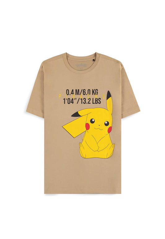 Pokemon T-Shirt Man: Beige Pikachu