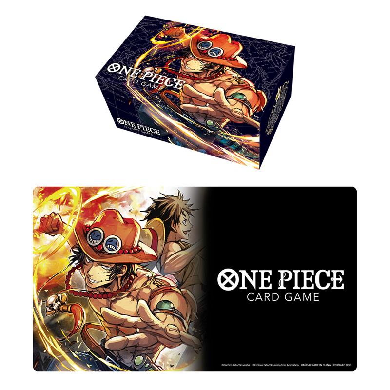 Ensemble tapis de jeu et boîte de rangement pour jeu de cartes One Piece -Portgas.D.Ace