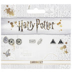 Official Harry Potter Stud Earring Set including Platform 9 3/4, Hedwig & Letter, and the Deathly Hallows earrings