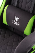 itek Gaming Chair RHOMBUS FF10 - Tessuto, Doppio Cuscino,  Schienale Reclinabile, Nero Verde