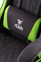 itek Gaming Chair RHOMBUS FF10 - Fabric, Double Cushion, Reclining Backrest, Black Green