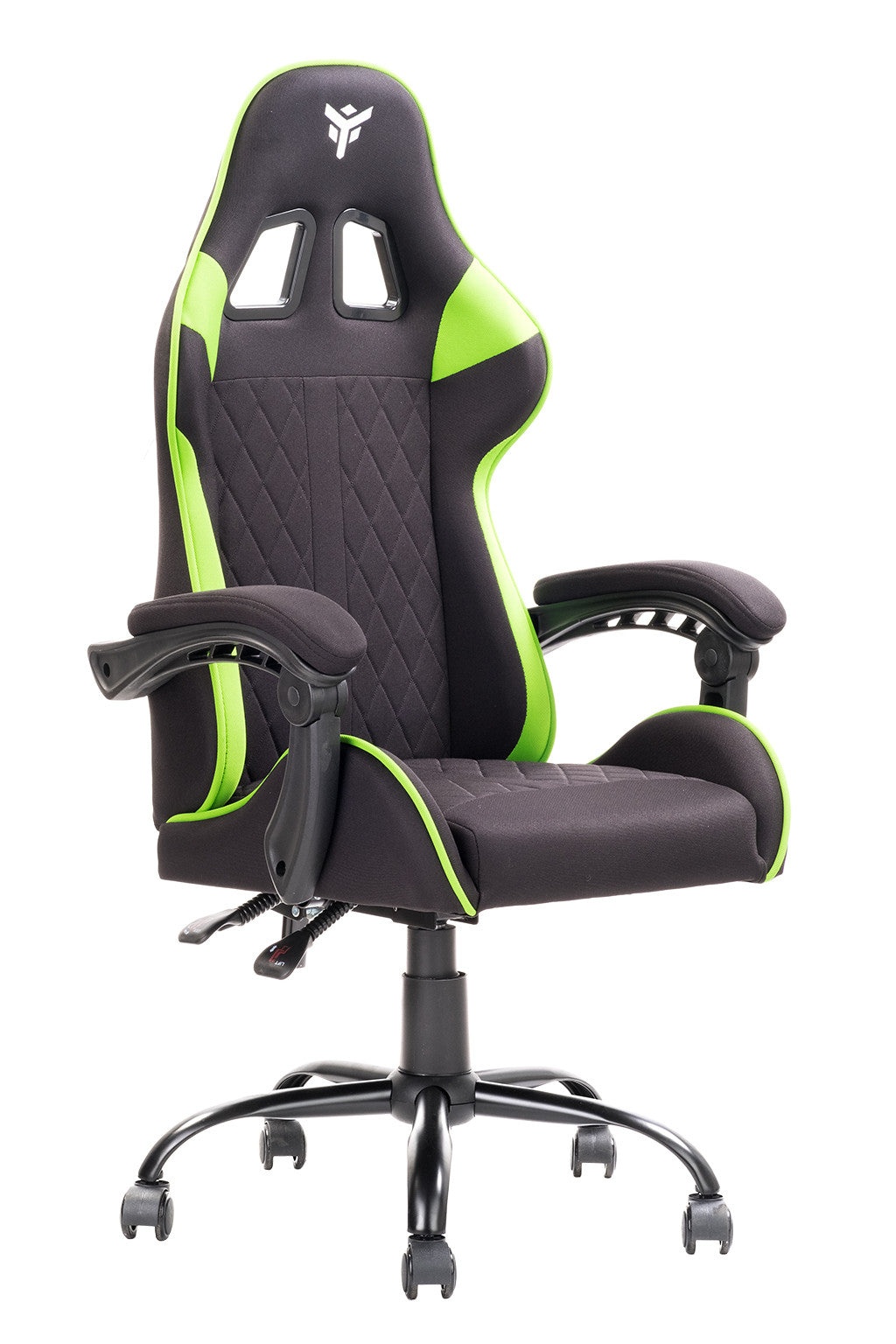 itek Gaming Chair RHOMBUS FF10 - Fabric, Double Cushion, Reclining Backrest, Black Green