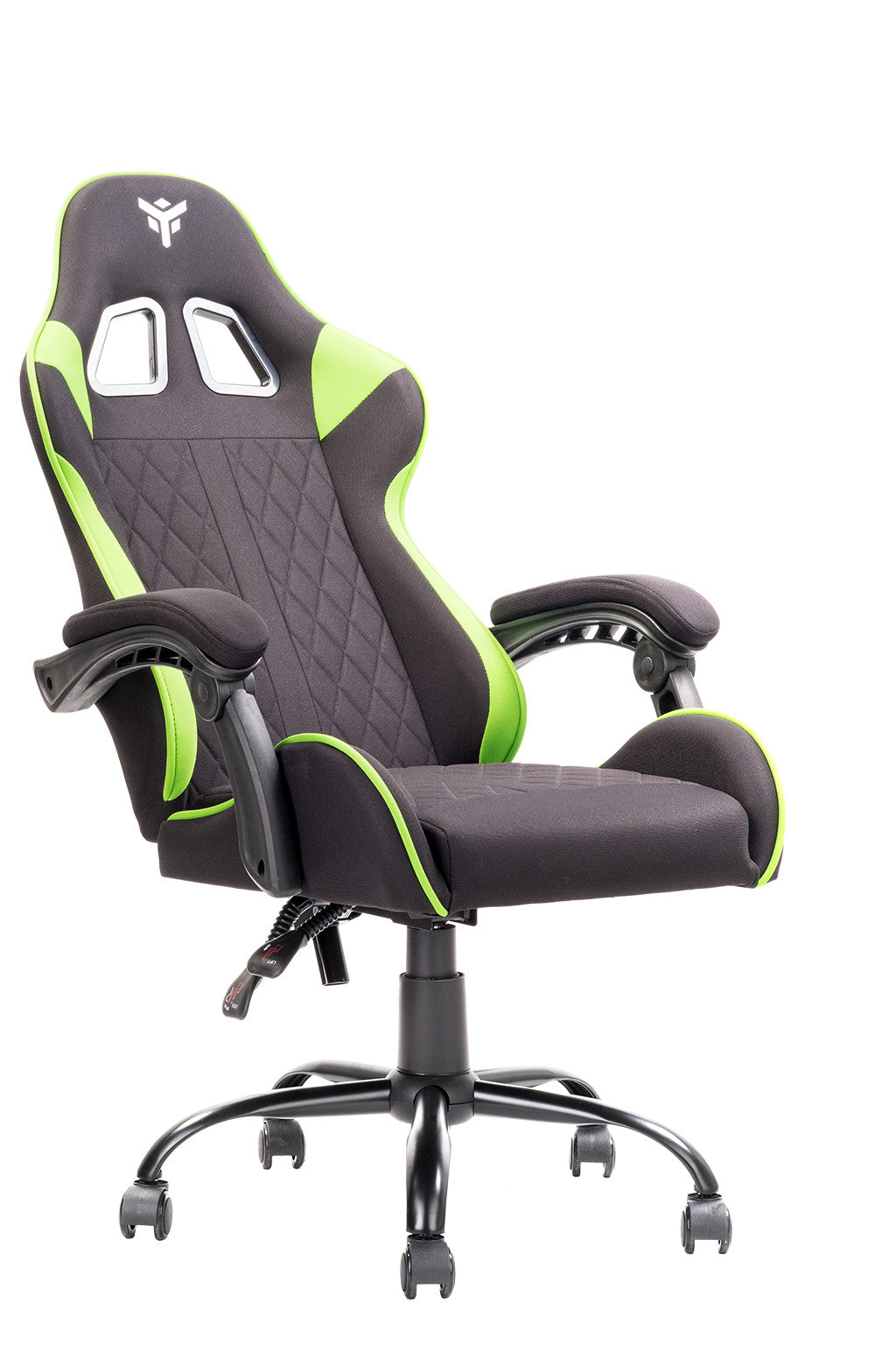 itek Gaming Chair RHOMBUS FF10 - Fabric, Double Cushion, Reclining Backrest, Black Green