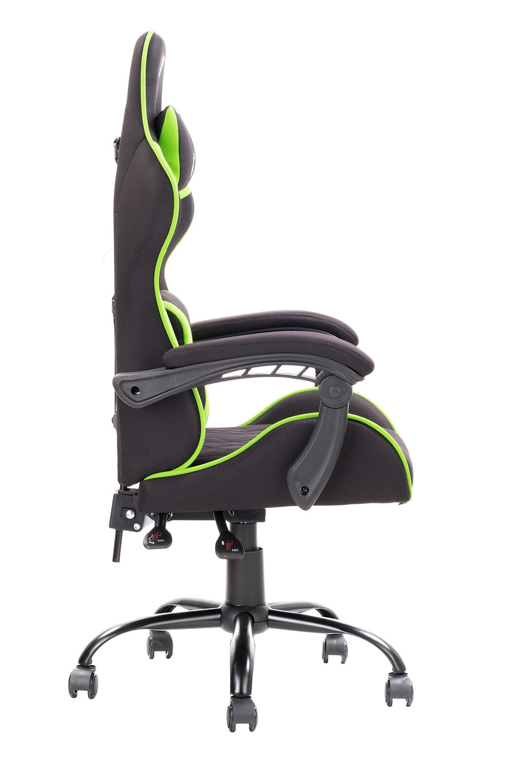 itek Gaming Chair RHOMBUS FF10 - Fabric, Double Cushion, Reclining Backrest, Black Green