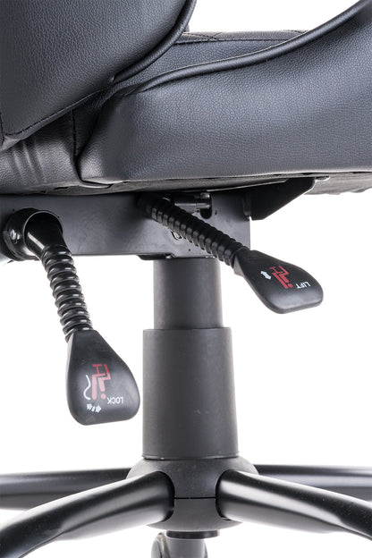 itek Gaming-Stuhl RHOMBUS PF10 - PVC, Doppelkissen, verstellbare Rückenlehne, Schwarz Schwarz