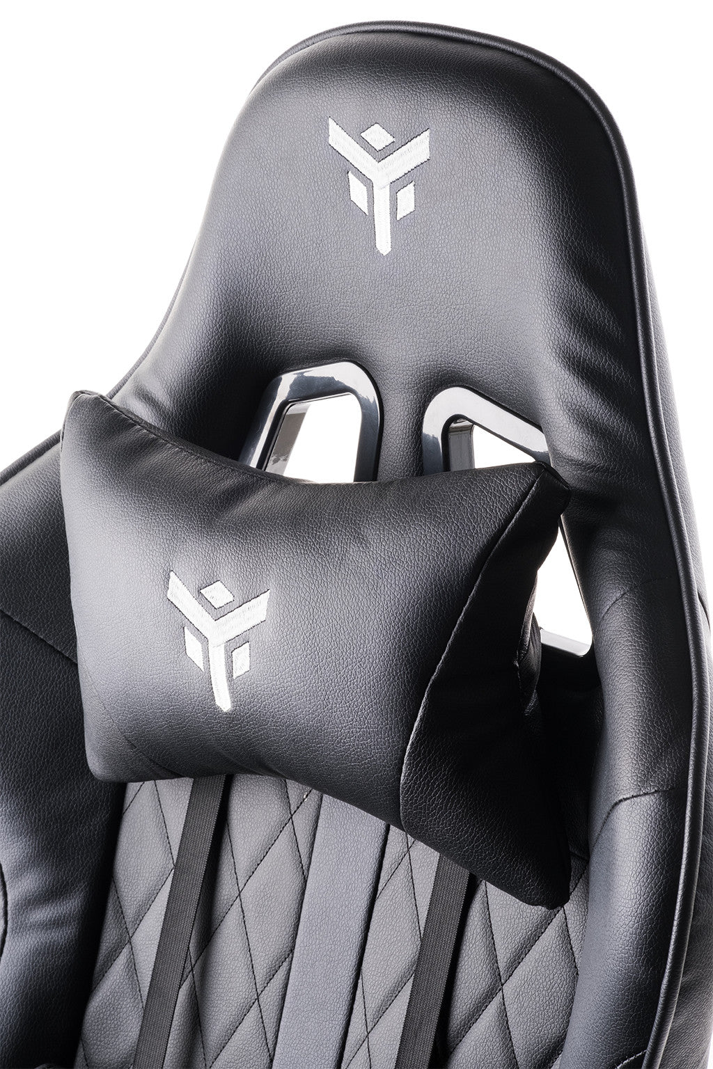 itek Gaming Chair RHOMBUS PF10 - PVC, Double Cushion, Reclining Backrest, Black Black
