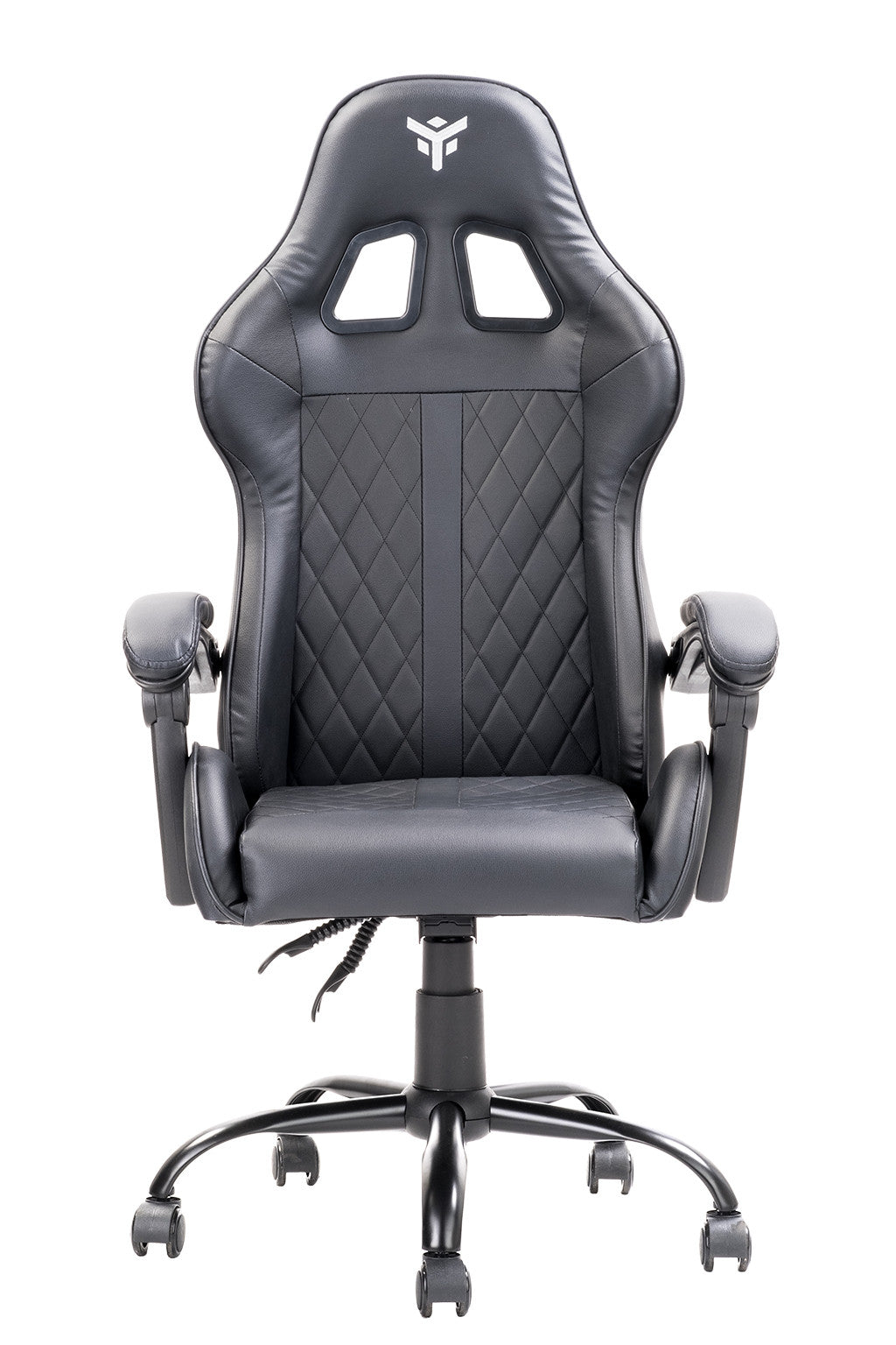 itek Gaming Chair RHOMBUS PF10 - PVC, Double Cushion, Reclining Backrest, Black Black
