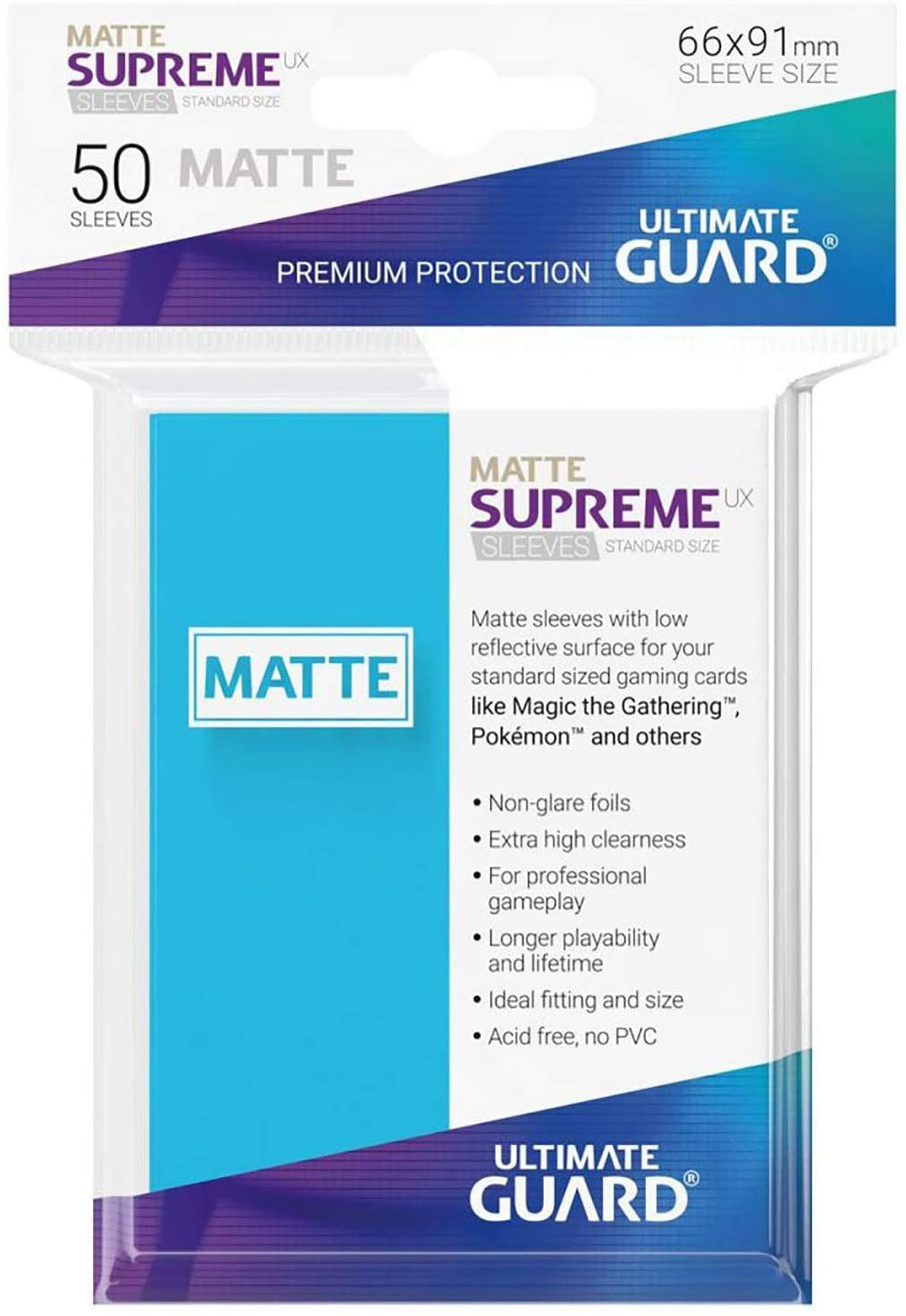 Ultimate Guard Supreme UX Sleeves Standard Size Matte Turquoise