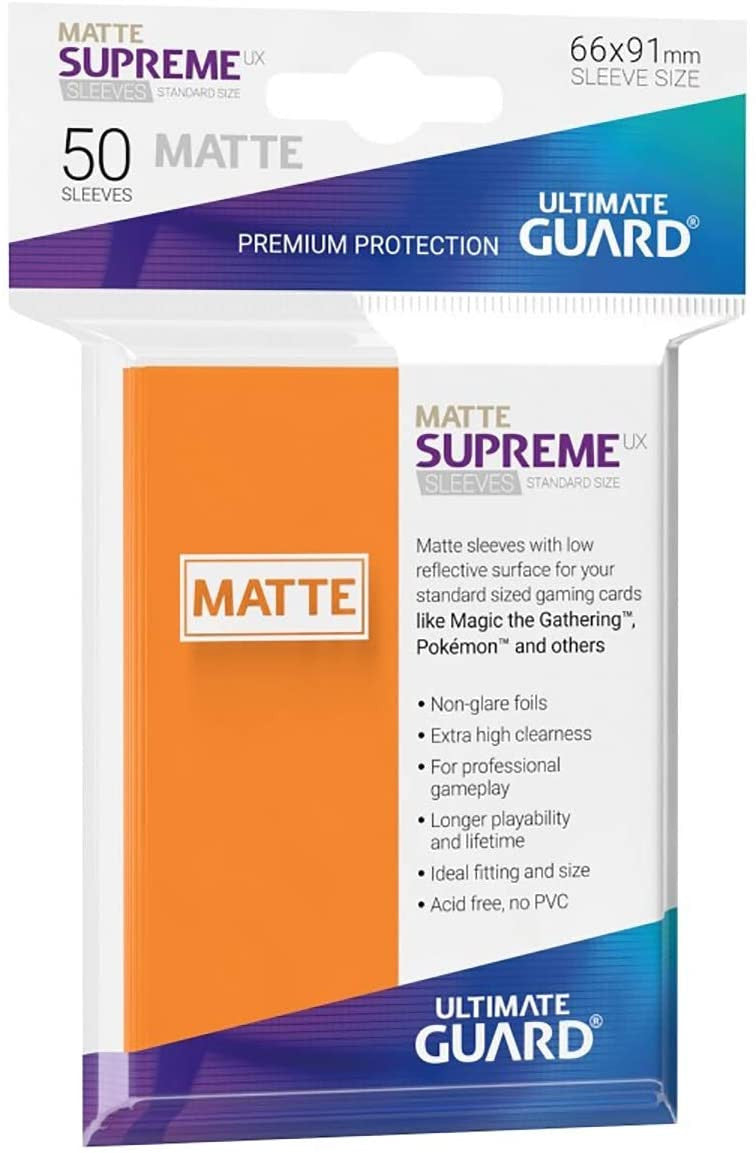supreme card sleeves Ultimate Guard Supreme UX Sleeves Standard Size Matte Orange – Games Time  Aversa
