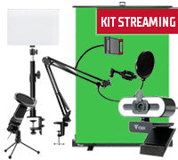 Kit Streaming - Green Screen + Webcam W401L + Microfono M100 e braccio + Lampada e supporto