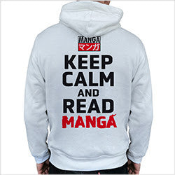 Asian Art Hoodie Keep Calm Read Manga White