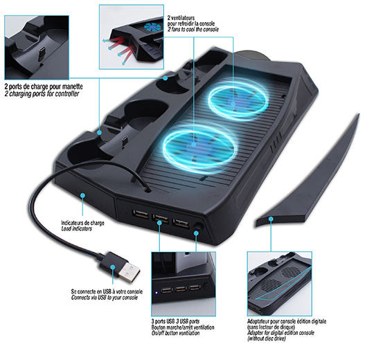 FREAKS PS5 Ventilated Charging Base Console and 2 Dualsense